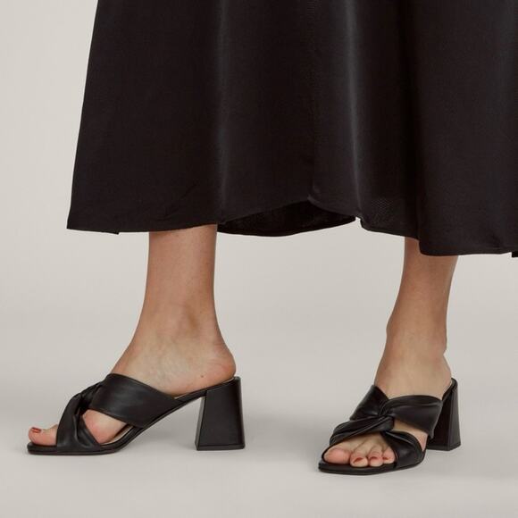 NEW Everlane The Day Twist Heel in Black Leather Women's Size 8 $168 - Picture 4 of 12